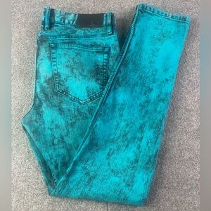 XXX Rude Mens Cotton Blend Distressed Jeans Size 32x32 Green
